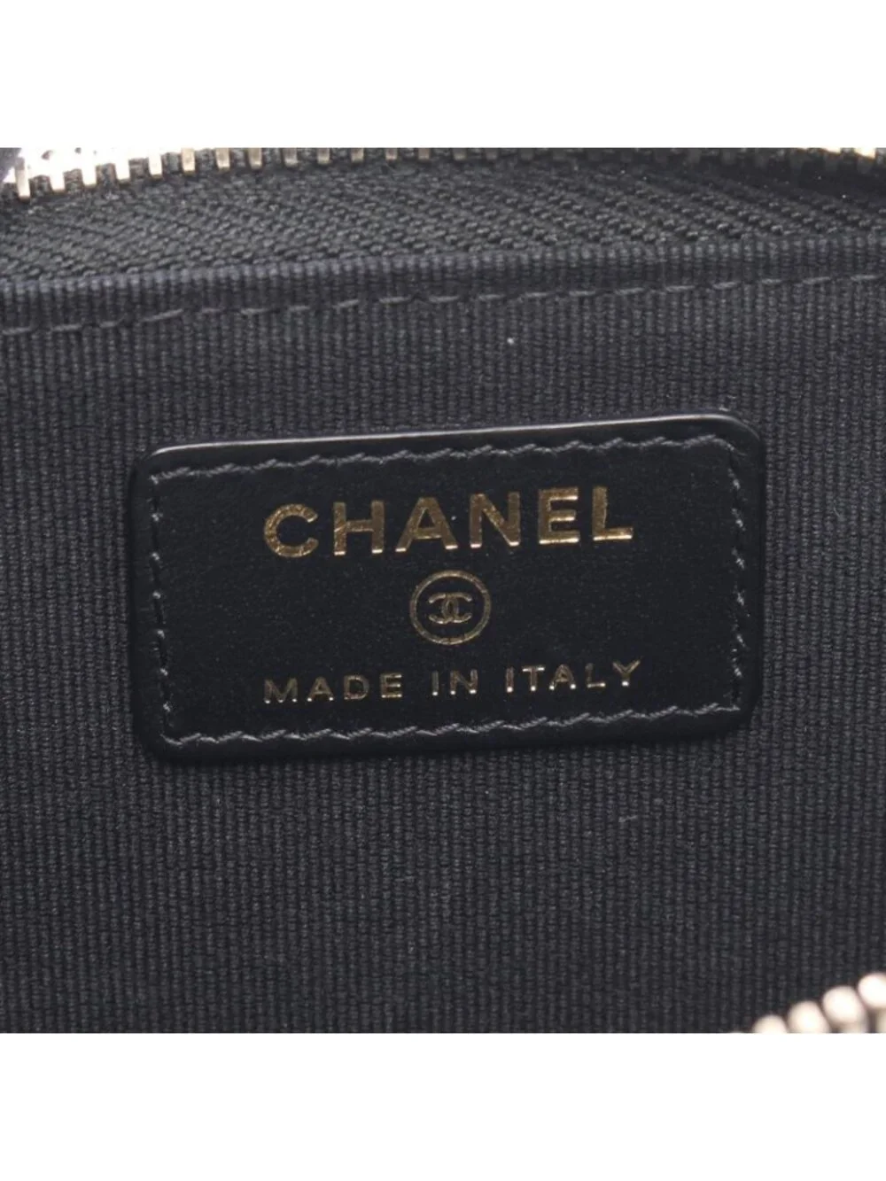Chanel Coin Case Quilted CC Logo Fragment Black Caviar Leather